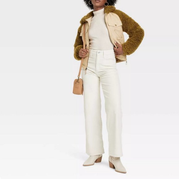 Universal Thread Quilted Moto Jacket NWT Puffer Teddy Faux Fur - Picture 3 of 11